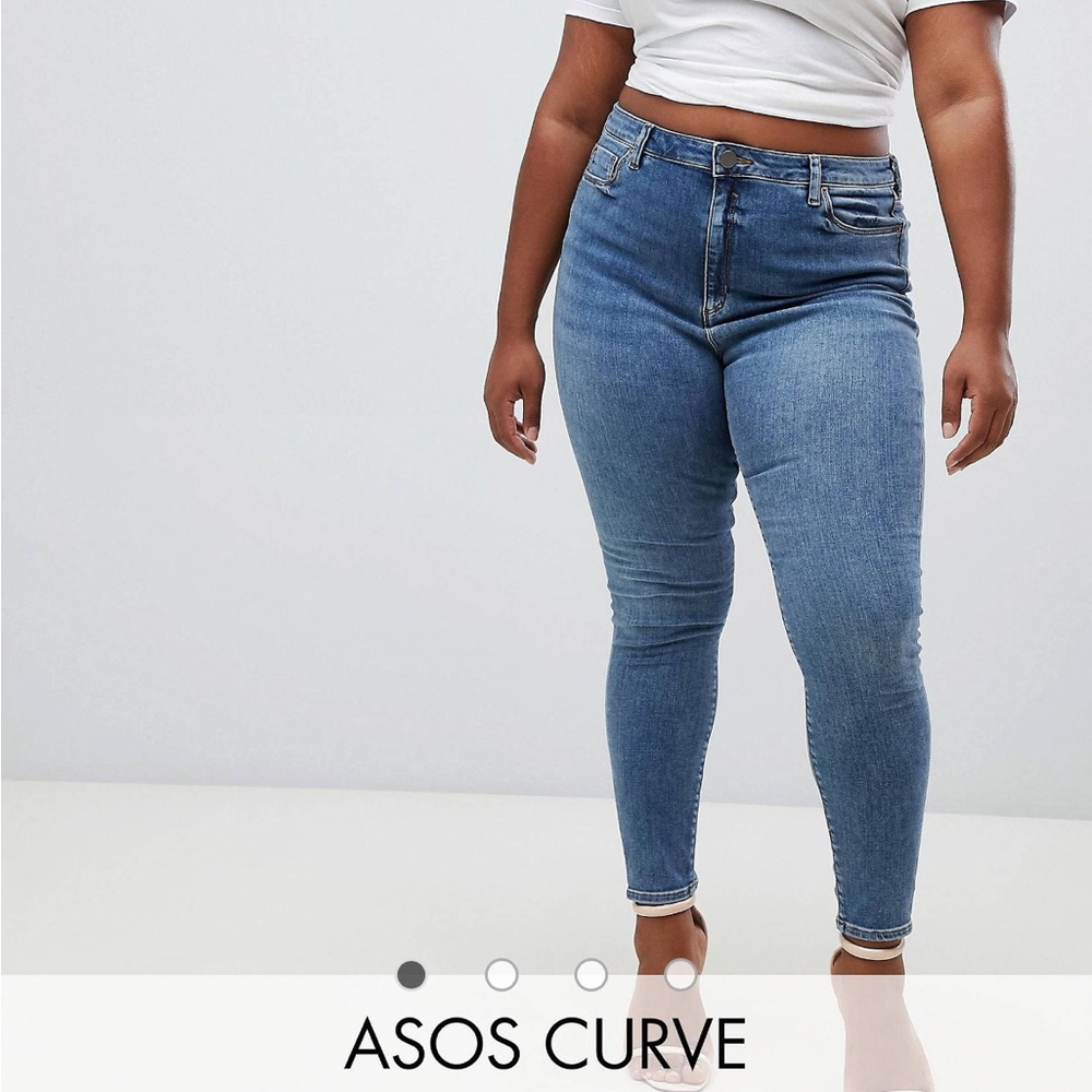 ASOS DESIGN Curve Ridley high waisted skinny jeans